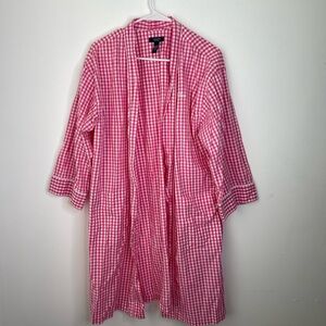 Chaps checkered Pink Gingham cotton Robe size Large